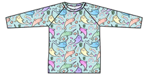 Load image into Gallery viewer, Pastel Narwhals Swim Rash Guard Top