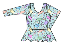 Load image into Gallery viewer, Pastel Narwhals Swim Peplum Swim Top