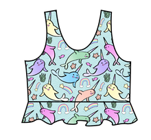 Load image into Gallery viewer, Pastel Narwhals Swim Peplum Swim Top