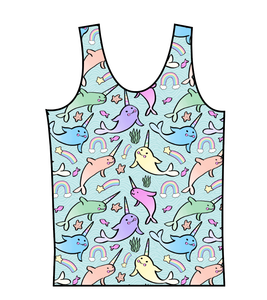 Pastel Narwhals Swim Basic Swim Top