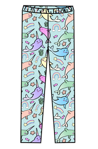 Pastel Narwhals Swim Swim Leggings