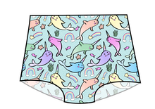 Load image into Gallery viewer, Pastel Narwhals Swim Ladies&#39; High Waisted Bikini Bottoms