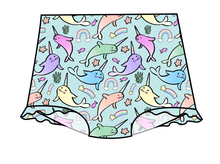 Load image into Gallery viewer, Pastel Narwhals Swim High Waisted Swim Bottoms