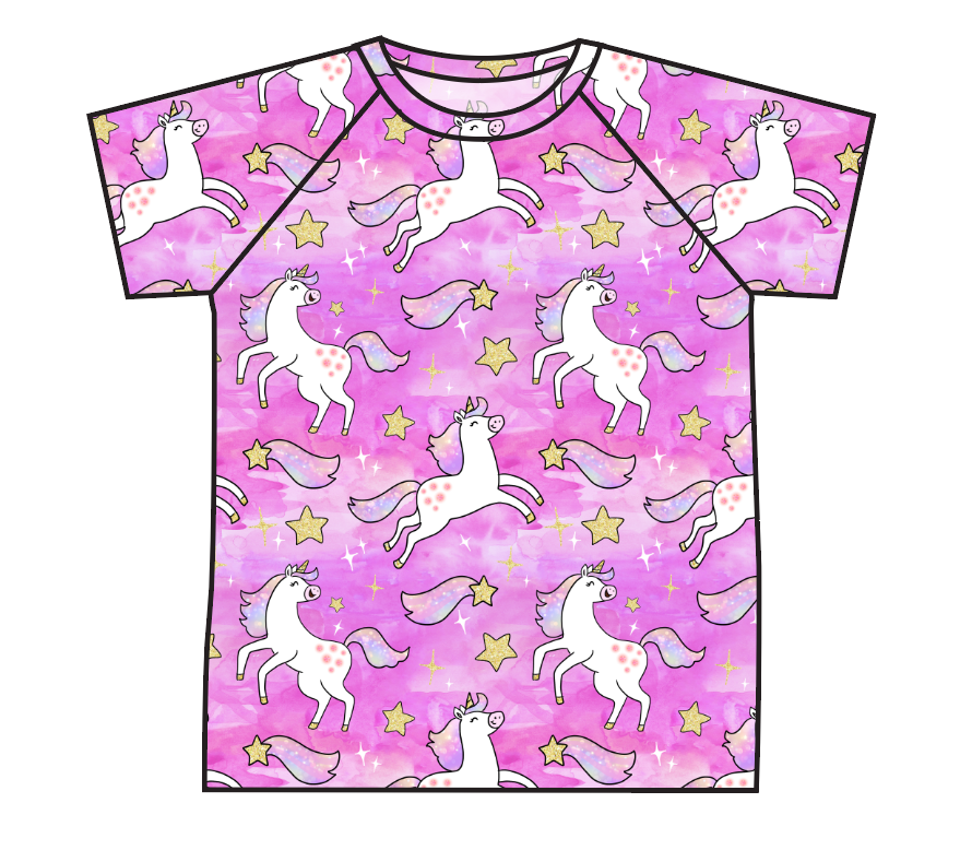 Pink Unicorn Club Swim Rash Guard Top