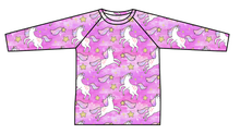 Load image into Gallery viewer, Pink Unicorn Club Swim Rash Guard Top