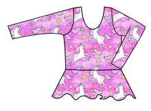 Load image into Gallery viewer, Pink Unicorn Club Swim Peplum Swim Top