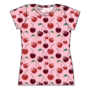 Cheerful Cherries Swim Ladies' Rash Guard Top