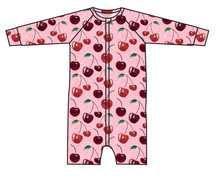 Load image into Gallery viewer, Cheerful Cherries Swim One Piece Rashguard Suit