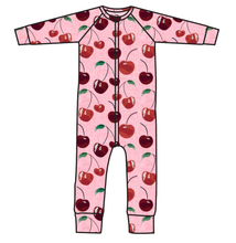 Load image into Gallery viewer, Cheerful Cherries Swim One Piece Rashguard Suit