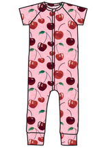 Load image into Gallery viewer, Cheerful Cherries Swim One Piece Rashguard Suit