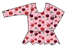 Load image into Gallery viewer, Cheerful Cherries Swim Peplum Swim Top