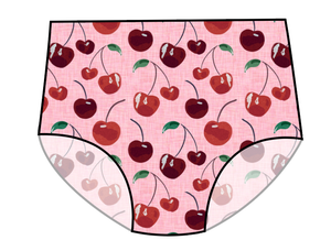 Cheerful Cherries Swim High Waisted Swim Bottoms