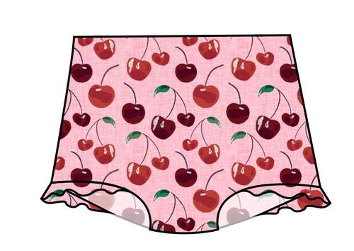 Cheerful Cherries Swim High Waisted Swim Bottoms