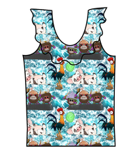 Load image into Gallery viewer, Boat Snacks Swim Ruffle Neck Swim Top