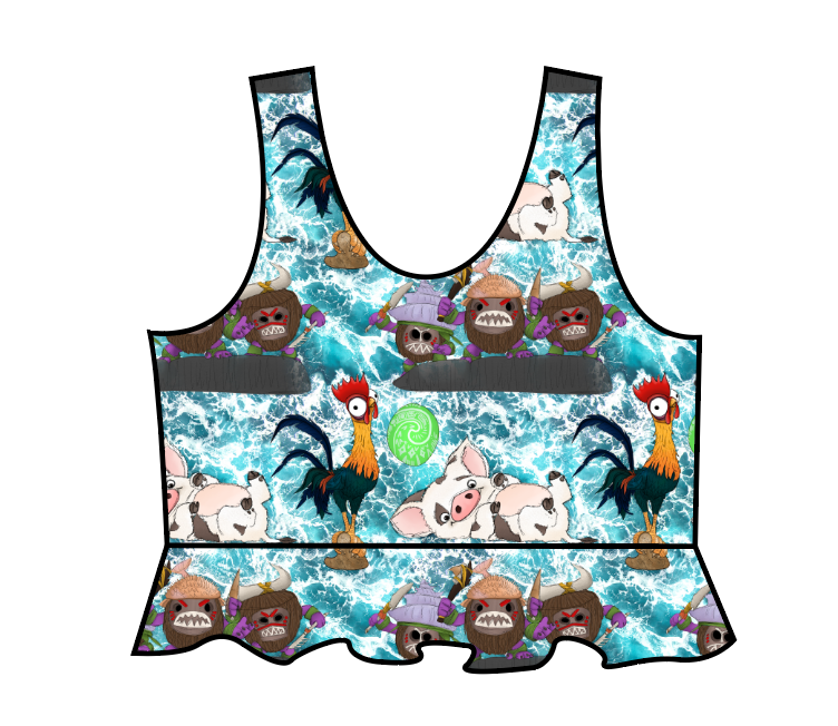 Boat Snacks Swim Peplum Swim Top