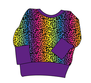 Neon Leopard Grow With Me Hoodie (or Crewneck)