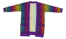 Load image into Gallery viewer, Neon Leopard Kids Grandpa Cardigan