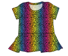 Load image into Gallery viewer, Neon Leopard Ladies&#39; Peplum Top