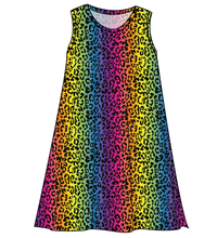 Load image into Gallery viewer, Neon Leopard Ladies&#39; Swing Dress