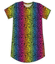 Load image into Gallery viewer, Neon Leopard Ladies&#39; T-Shirt Dress