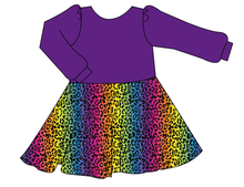 Load image into Gallery viewer, Neon Leopard Prairie Dress