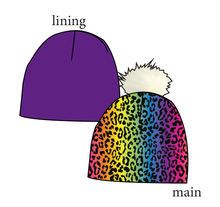 Load image into Gallery viewer, Neon Leopard Slouchy Beanie (Reversible!)