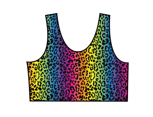 Neon Leopard Swim Basic Swim Top