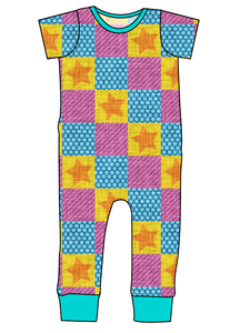 Primary Check Emmett Pants And Shorts T-Shirt Romper