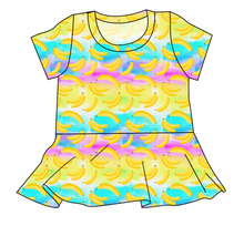 Load image into Gallery viewer, Neon Bananas Ladies&#39; Peplum Top