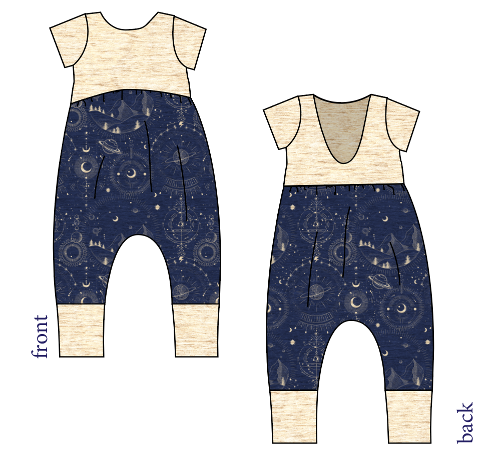 Space Explorer Low Back Romper and Bubble Romper