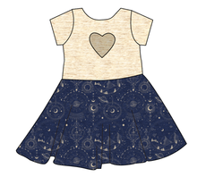Load image into Gallery viewer, Space Explorer Molly Heart Back Twirly Dress