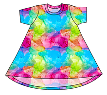 Load image into Gallery viewer, Rainbow Splash Basic T-Shirt Dress