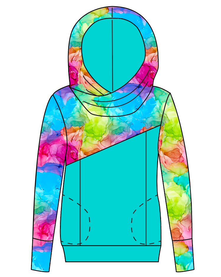 Rainbow Splash Ladies Hoodie