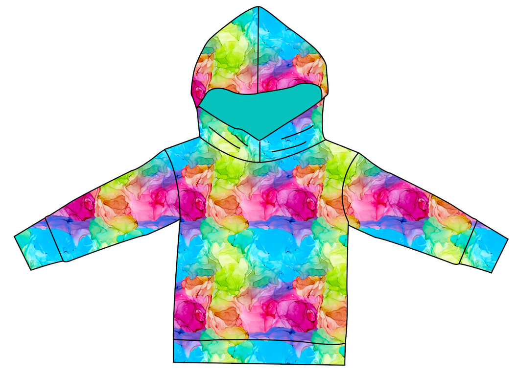 Rainbow Splash Ladies Oversized Hoodie
