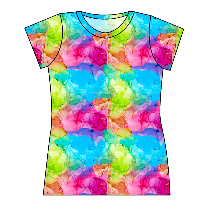 Rainbow Splash Ladies' Basic Tee
