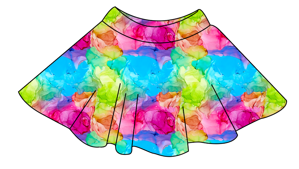 Rainbow Splash Ladies' Circle Skirt