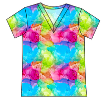Load image into Gallery viewer, Rainbow Splash Ladies&#39; Slouchy V-Neck Tee