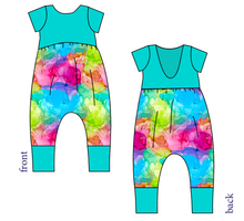 Load image into Gallery viewer, Rainbow Splash Low Back Romper and Bubble Romper