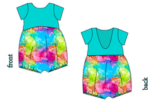 Load image into Gallery viewer, Rainbow Splash Low Back Romper and Bubble Romper