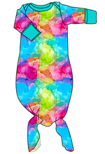 Load image into Gallery viewer, Rainbow Splash Newborn Knotted Gown