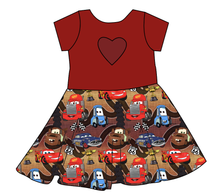 Load image into Gallery viewer, Route 66 Molly Heart Back Twirly Dress