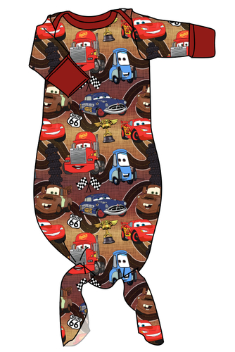 Route 66 Newborn Knotted Gown