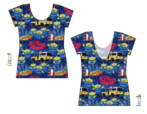 Pizza Planet Ladies' Low Back Ballerina Tee