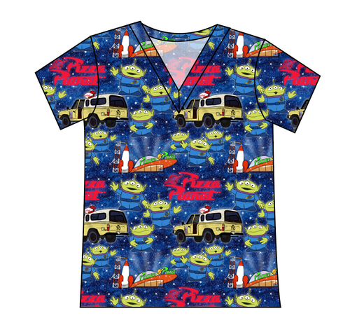 Pizza Planet Ladies' Slouchy V-Neck Tee