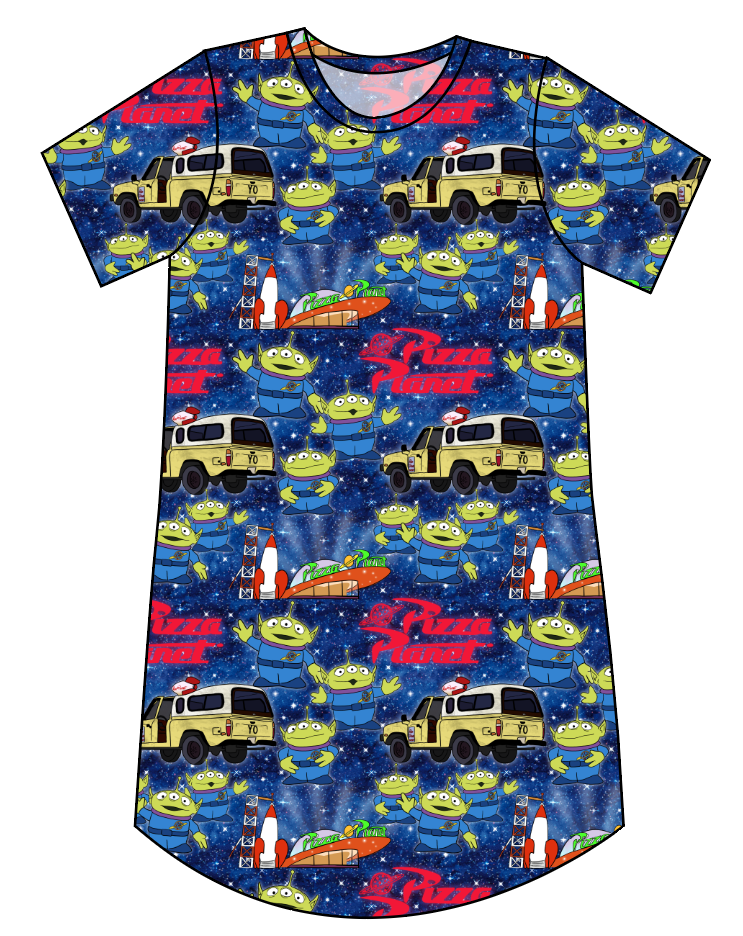 Pizza Planet Ladies' T-Shirt Dress