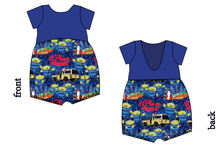 Load image into Gallery viewer, Pizza Planet Low Back Romper and Bubble Romper