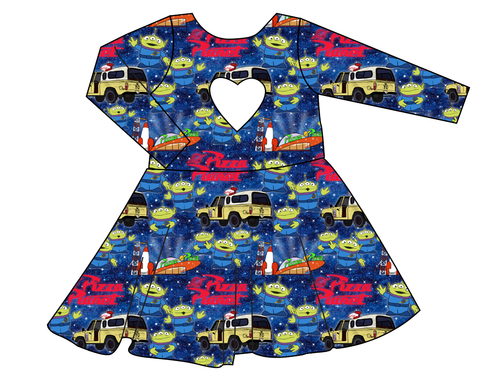 Pizza Planet Molly Heart Back Twirly Dress