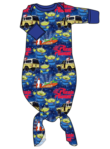 Pizza Planet Newborn Knotted Gown