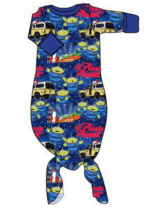 Pizza Planet Newborn Knotted Gown