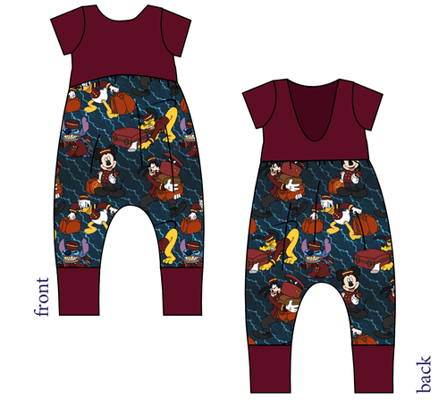Haunted Hotel Low Back Romper and Bubble Romper